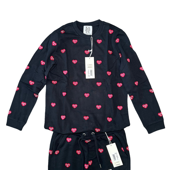 Zoe Karssen You'll Do Heart Sweatshirt in Moonless Night Black Size S NWT $155 - Picture 6 of 8